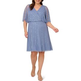Adrianna Papell Adrianna Papell Sequin Wrap Front Dress
