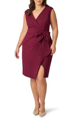 Adrianna Papell Adrianna Papell Sleeveless Bow Crepe Sheath Dress