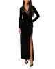 Adrianna Papell Adrianna Papell Velvet Long Sleeve Tuxedo Gown - 2