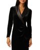 Adrianna Papell Adrianna Papell Velvet Long Sleeve Tuxedo Gown - 3