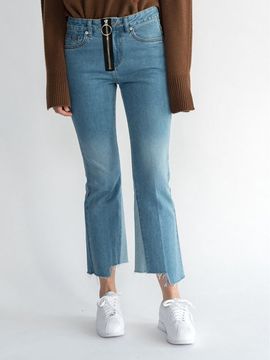 AEER Boots Cut Front Zip Denim_Blue