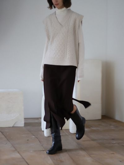 AEER Fringe Skirt_Rich Brown