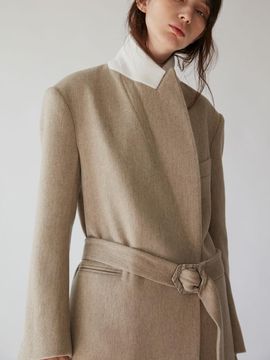 AEER Jacket Loose Fit Belted Oat Meal