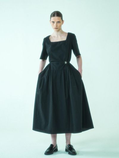 AEER Seersucker Dress_Black