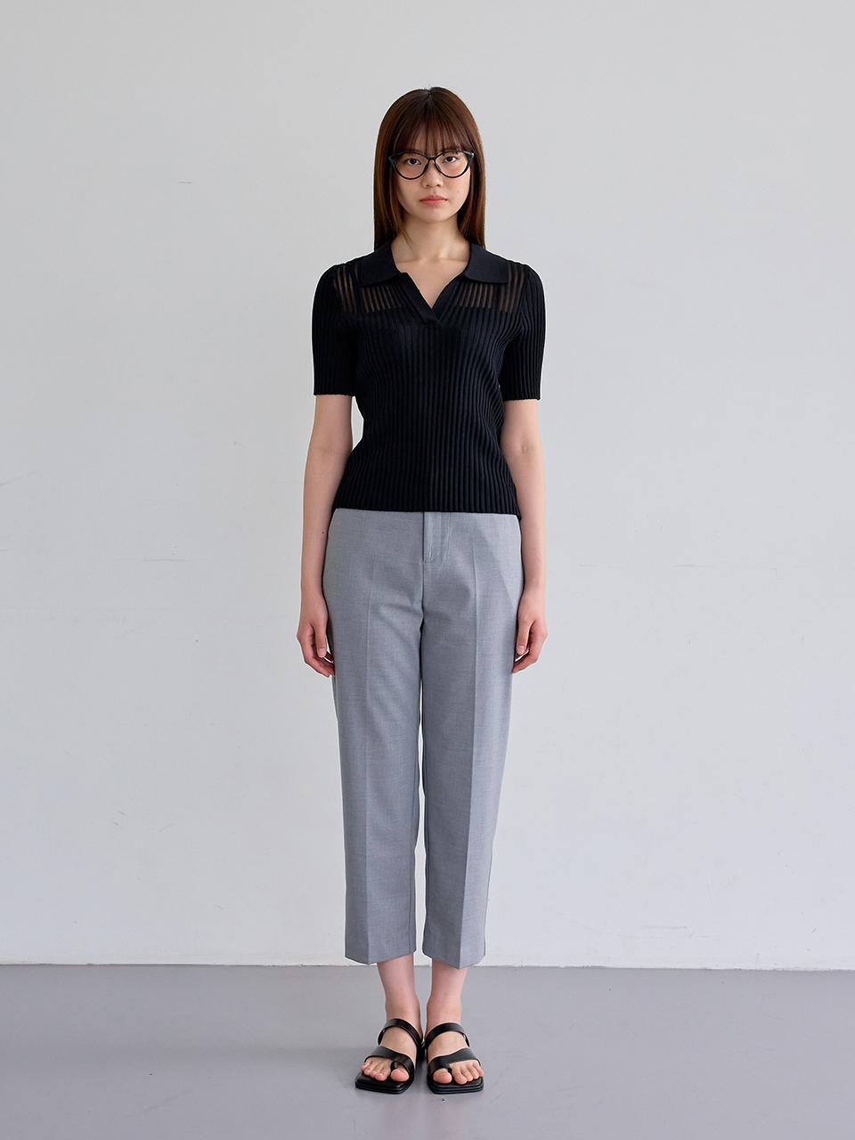 Aei&Rei AR_Casual straight slacks_GRAY