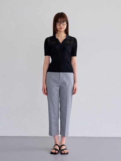 Aei&Rei AR_Casual straight slacks_GRAY