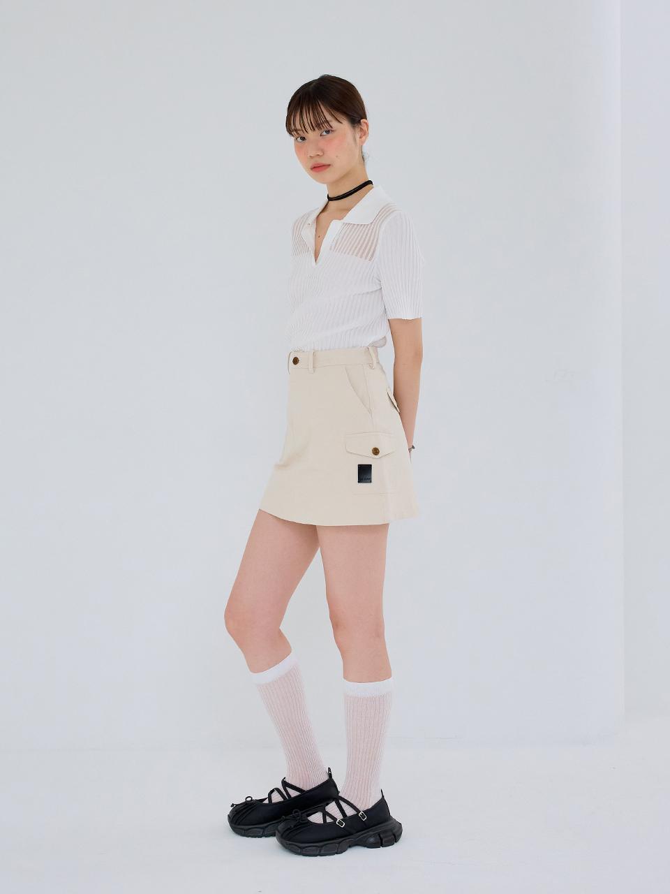 Aei&Rei AR_Classic slimming skirt_BEIGE