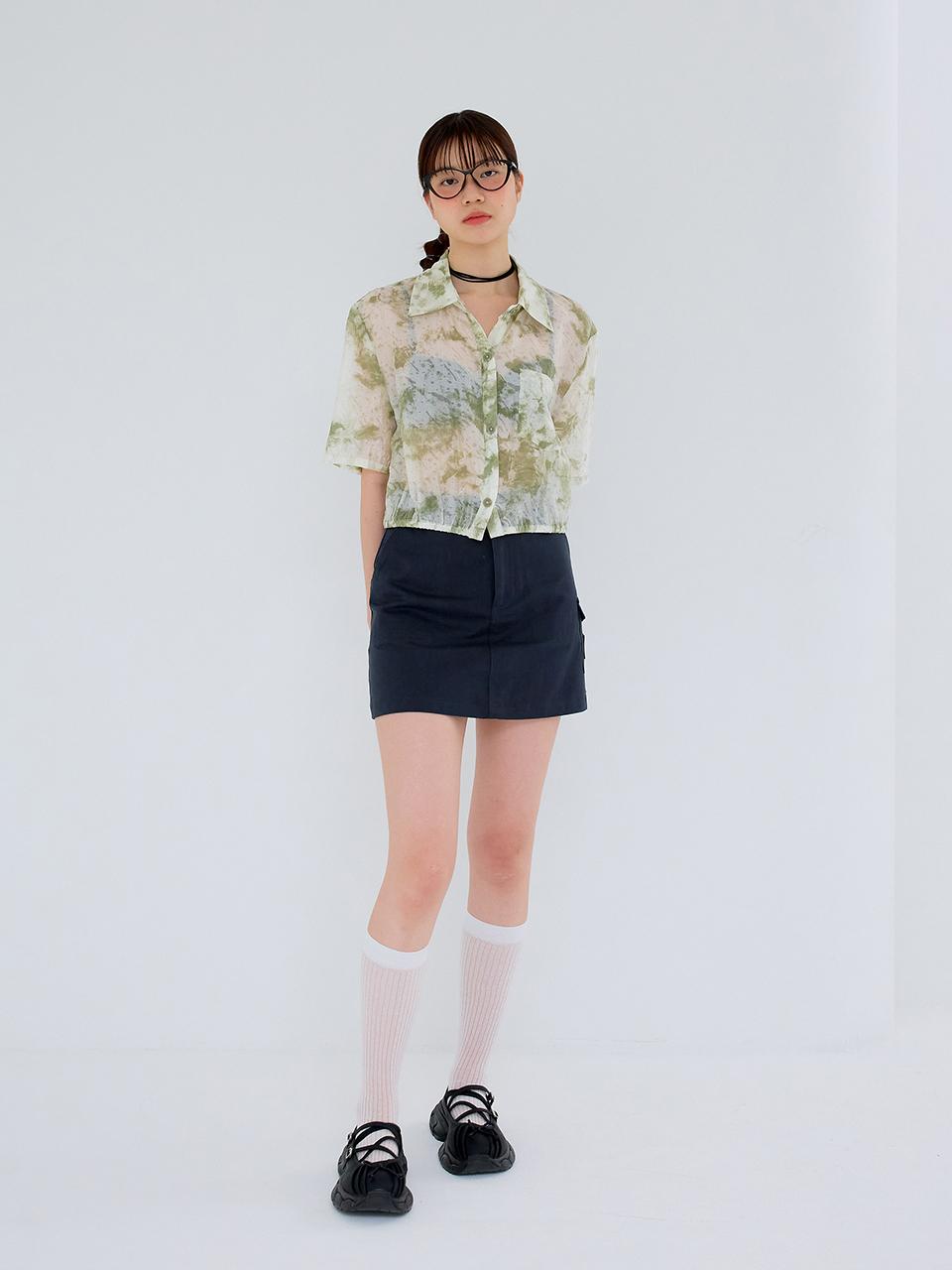 Aei&Rei AR_Classic slimming skirt_NAVY