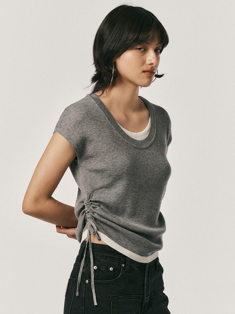 Aei&Rei AR_Drawstring layered top_3 colors