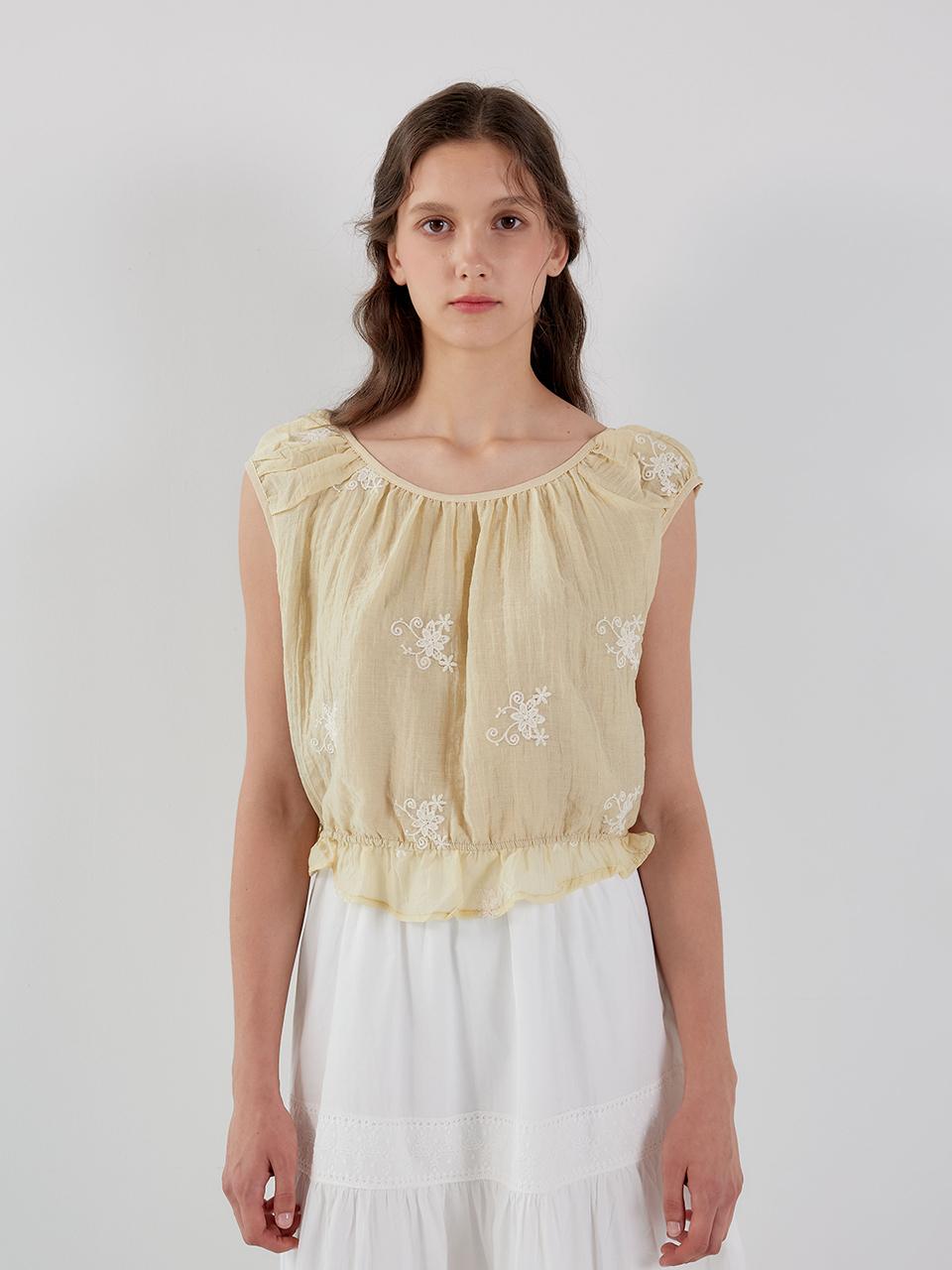 Aei&Rei AR_Embroidered sleeveless top_YELLOW
