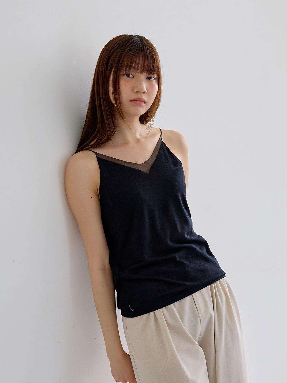 Aei&Rei AR_Light v-neck camisole_BLACK