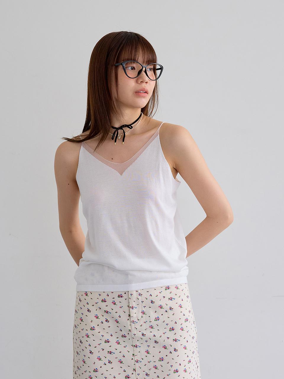 Aei&Rei AR_Light v-neck camisole_white