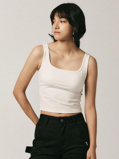 Aei&Rei AR_Padded Crop Top_White