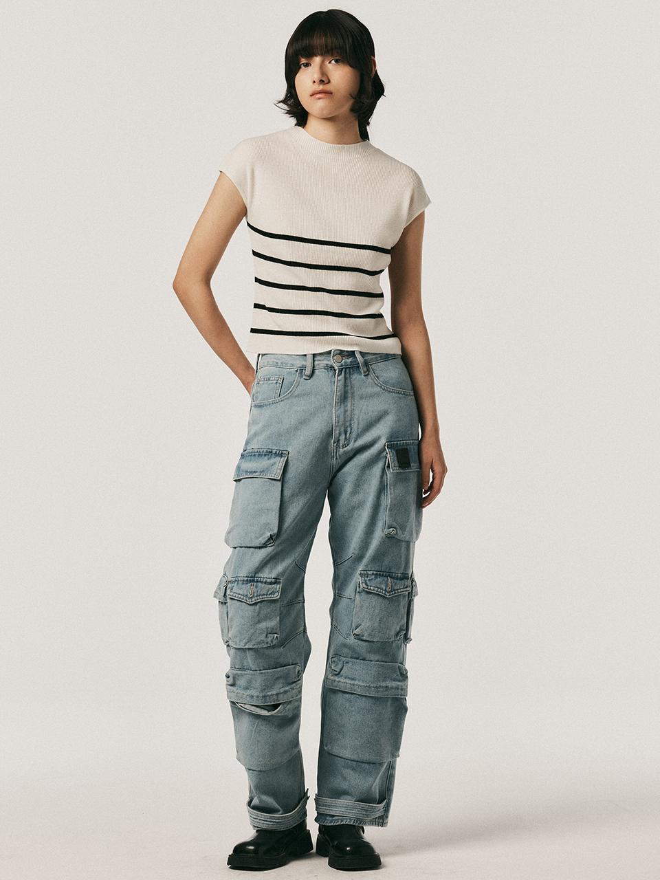 Aei&Rei AR_Pocket wide blue pants