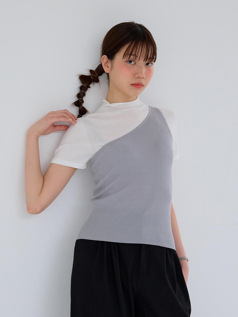 Aei&Rei AR_Simple high-neck top_WHITE