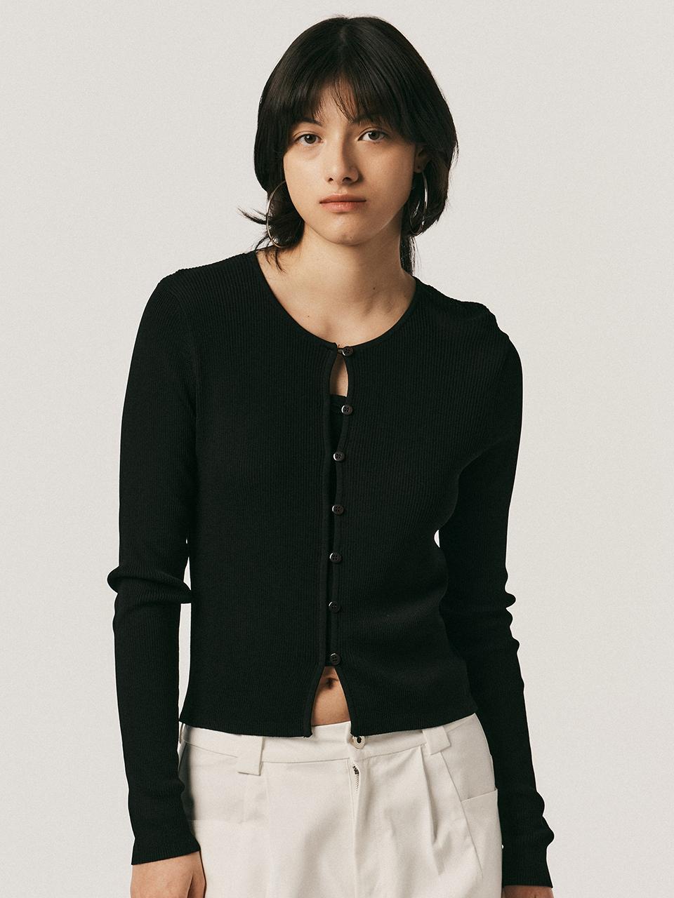 Aei&Rei AR_Slim round neck cardigan_3 colors