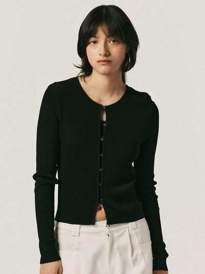 Aei&Rei AR_Slim round neck cardigan_3 colors