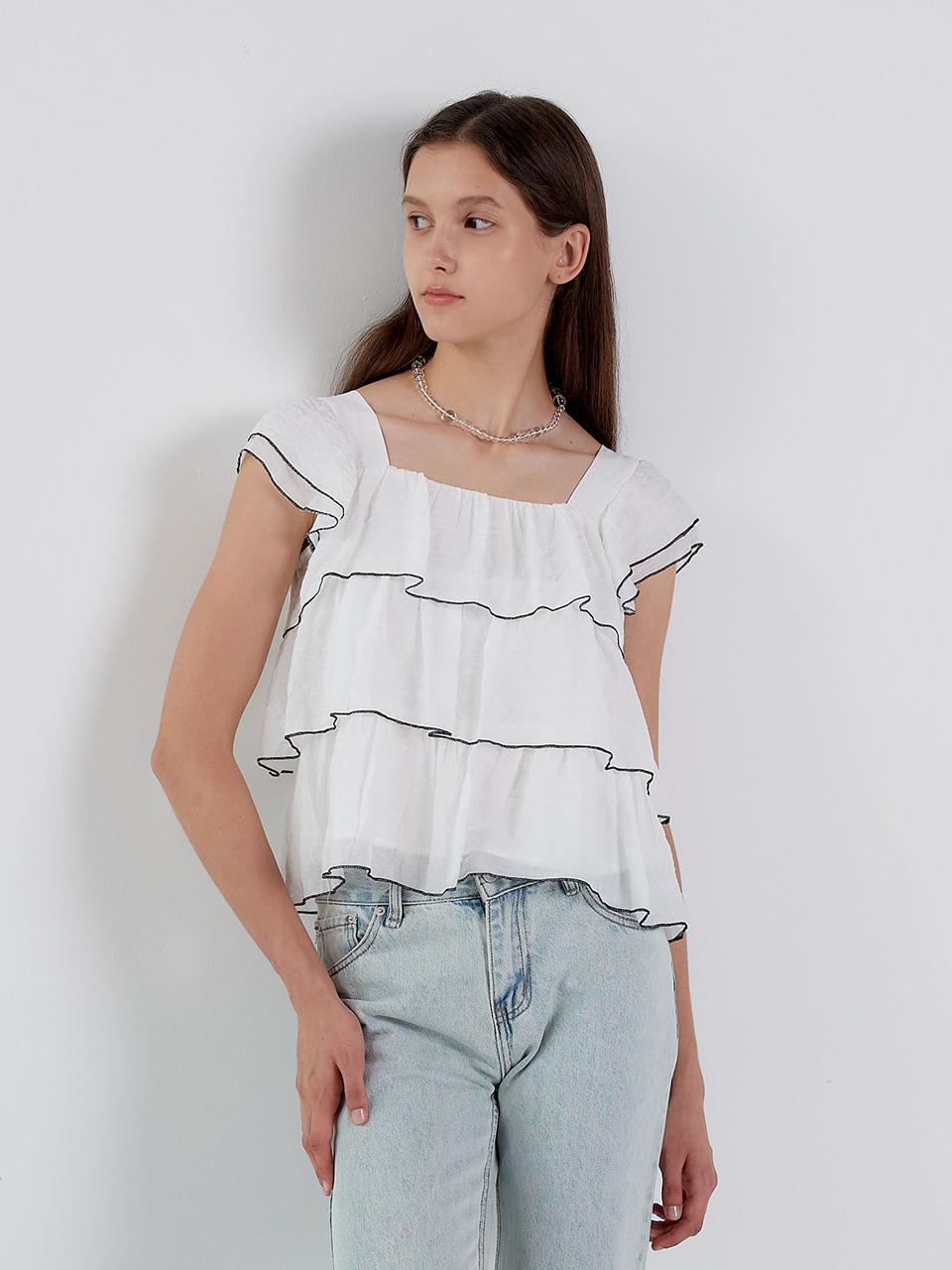 Aei&Rei AR_Summer ruffled shirt_WHITE