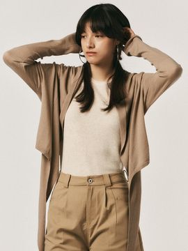 Aei&Rei AR_Wrap collarless cardigan_3 colors