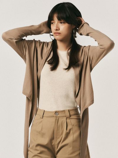 Aei&Rei AR_Wrap collarless cardigan_3 colors