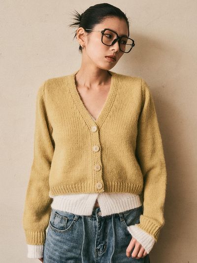 Aei&Rei Fake Layered Vivid Cardigan