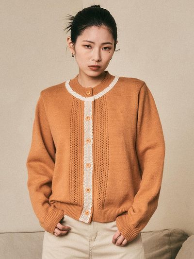 Aei&Rei Lace Knit Cardigan