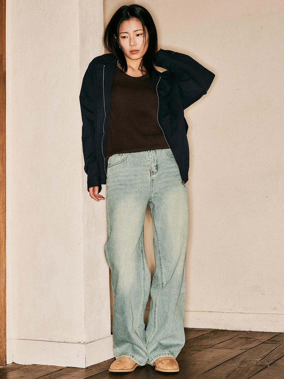 Aei&Rei Wide Washing Denim Pants