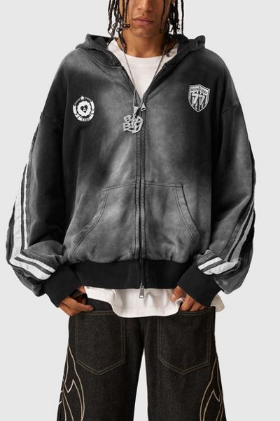 Aelfric Eden Aelfric Eden Boxy fit 77 Stripe Zip Hoodie