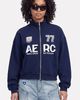 Aelfric Eden Aelfric Eden Boxy Racing 77 Zip Up Sweatshirt in Dark Blue, Women's at Urban Outfitters - 1