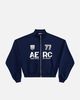 Aelfric Eden Aelfric Eden Boxy Racing 77 Zip Up Sweatshirt in Dark Blue, Women's at Urban Outfitters - 4
