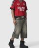 Aelfric Eden Aelfric Eden Boxy V-Neck Panel Jersey Tee in Red, Men's at Urban Outfitters - 2
