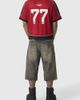 Aelfric Eden Aelfric Eden Boxy V-Neck Panel Jersey Tee in Red, Men's at Urban Outfitters - 3