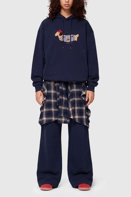 Aelfric Eden Aelfric Eden Cartoon Dachshund Hoodie in Blue, Women's at Urban Outfitters