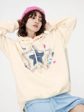 AELFRIC EDEN AELFRIC EDEN Denim Star Applique Hoodie