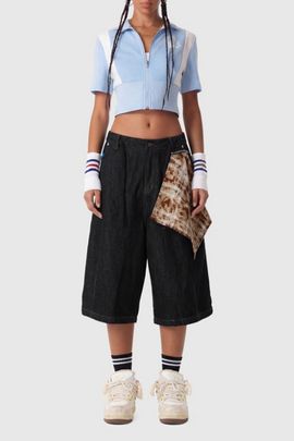 Aelfric Eden Aelfric Eden Detachable Kerchief Baggy Longline Jorts in Black, Women's at Urban Outfitters