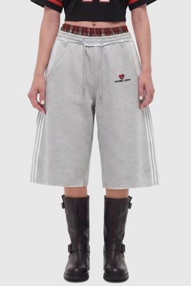 Aelfric Eden Aelfric Eden Double Waist Longline Shorts in Grey, Women's at Urban Outfitters