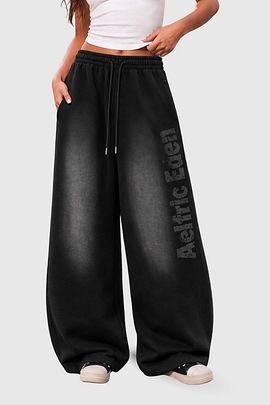 Aelfric Eden Aelfric Eden Gradient Washed Loose Sweatpants in Black, Women's at Urban Outfitters