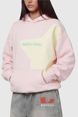 Aelfric Eden Aelfric Eden Incomplete Eden Star Hoodie in Pink, Women's at Urban Outfitters
