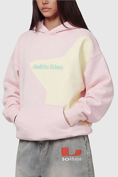 Aelfric Eden Aelfric Eden Incomplete Eden Star Hoodie in Pink, Women's at Urban Outfitters
