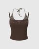 Aelfric Eden Aelfric Eden Leopard Halter Studded Cami Top in Brown, Women's at Urban Outfitters - 4