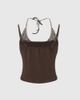 Aelfric Eden Aelfric Eden Leopard Halter Studded Cami Top in Brown, Women's at Urban Outfitters - 5