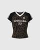 Aelfric Eden Aelfric Eden Leopard V-Neck Baby Tee in Black, Women's at Urban Outfitters - 3