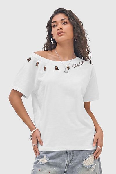 Aelfric Eden Aelfric Eden Mini Dachshund Tee in White, Women's at Urban Outfitters