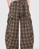 Aelfric Eden Aelfric Eden Plaid Baggy Barrel Pants in Brown at Urban Outfitters - 1