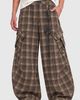 Aelfric Eden Aelfric Eden Plaid Baggy Barrel Pants in Brown at Urban Outfitters - 2