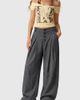 Aelfric Eden Aelfric Eden Pleated Baggy Barrel Pants in Grey, Women's at Urban Outfitters - 1