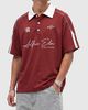 Aelfric Eden Aelfric Eden Sporty Polo Soccer Jersey Top in Red, Men's at Urban Outfitters - 1
