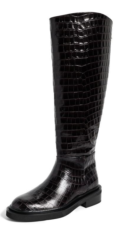 A.EMERY A. EMERY Jude Knee High Boots Bistre Croc