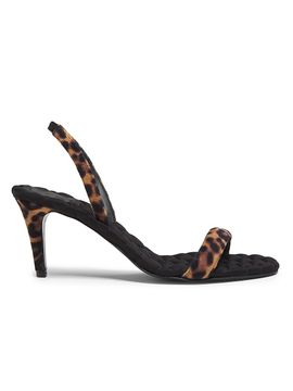 AERA Women's Claudia 70MM Vegan Leopard-Print Velvet Slingback Sandals