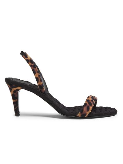 AERA Women's Claudia 70MM Vegan Leopard-Print Velvet Slingback Sandals